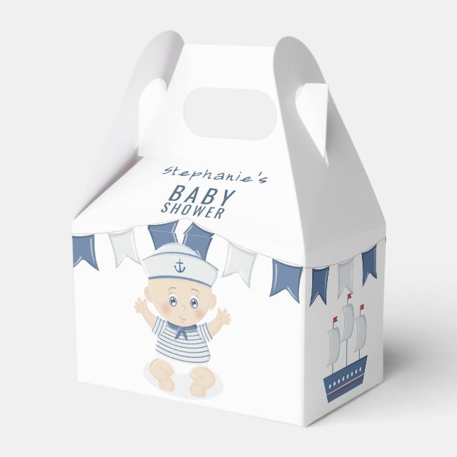 Caja Para Regalos Nautical Baby Boy Baby Shower (Reverso)
