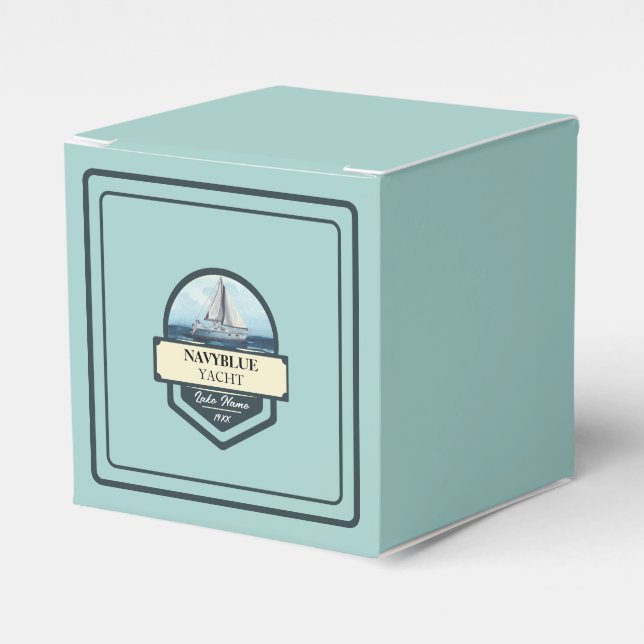 Caja Para Regalos Nautical Blue Anchor velero club náutico (Costado Anverso)