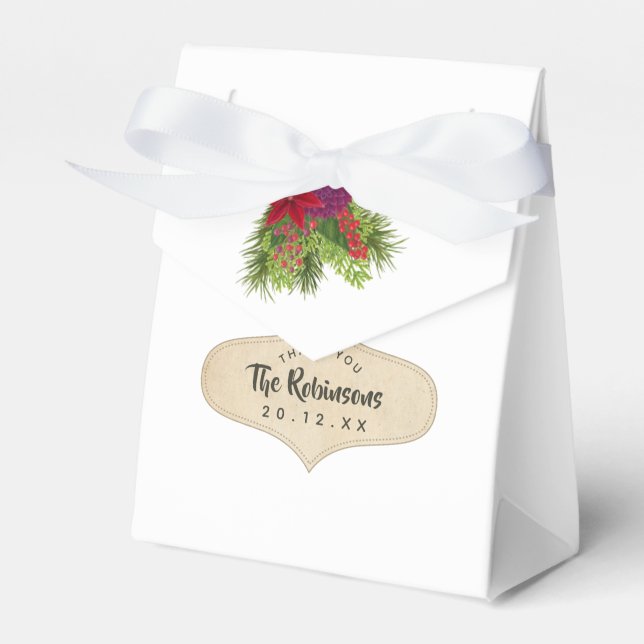 Caja Para Regalos Navidad con flores en acuarela (Front Side)