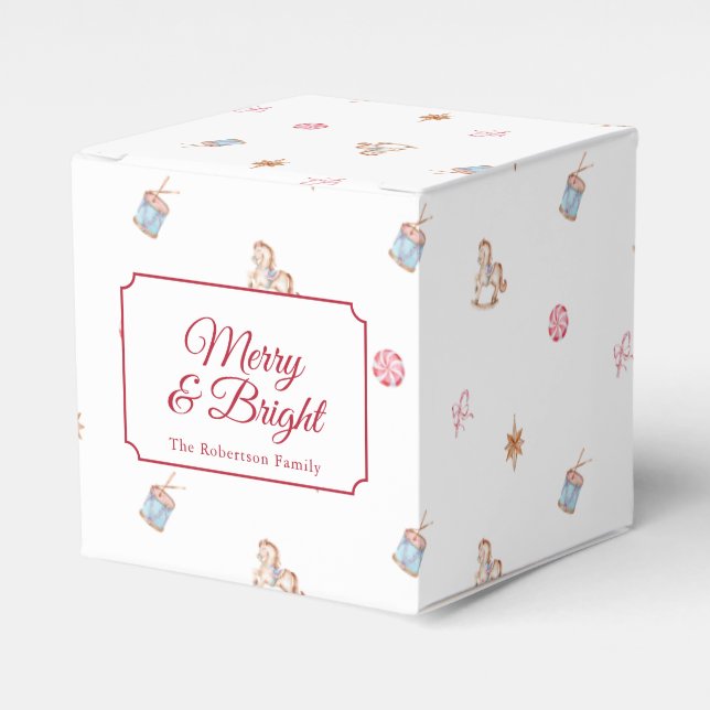 Caja Para Regalos Navidad Vintage Alegre y Brillante (Costado Anverso)
