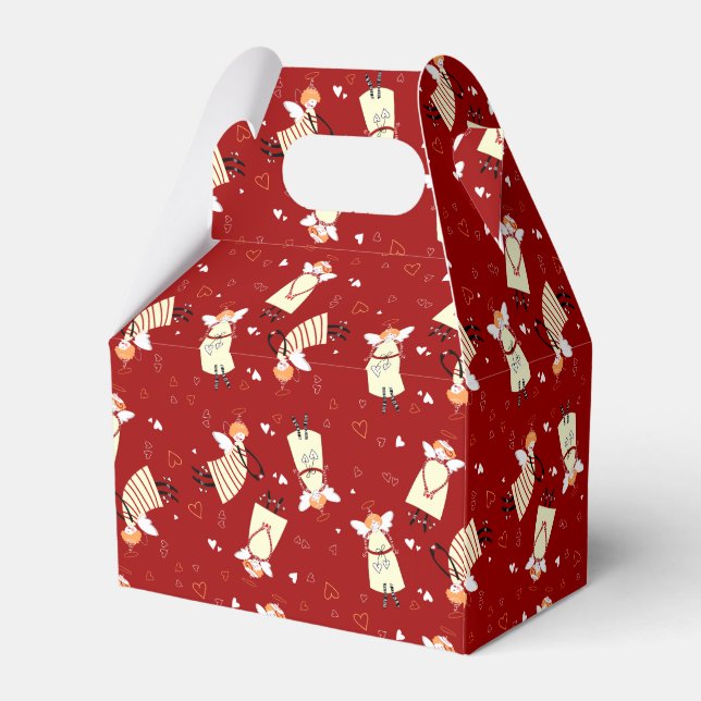 Caja Para Regalos Navidades Angels Gable Favor Box (Reverso)