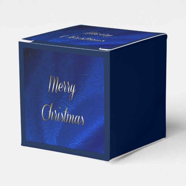 Caja Para Regalos Navidades azul oscuro (Costado Anverso)