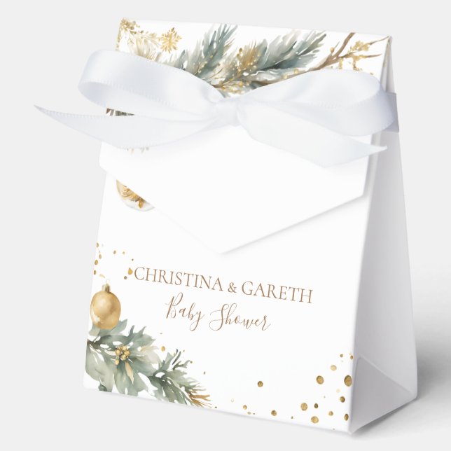 Caja Para Regalos Navidades Boho Merry Little Baby Shower (Anverso)