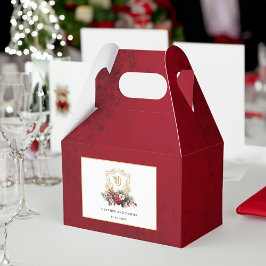 Caja Para Regalos Navidades clásicos Escudo floral Monograma Boda