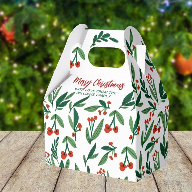 Caja Para Regalos Navidades curos Holly Berry deja fiesta navideña (Subido por el creador)