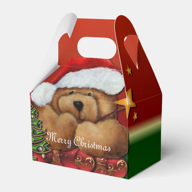 Caja Para Regalos Navidades Cute Santa Bear Gable (Front Side)