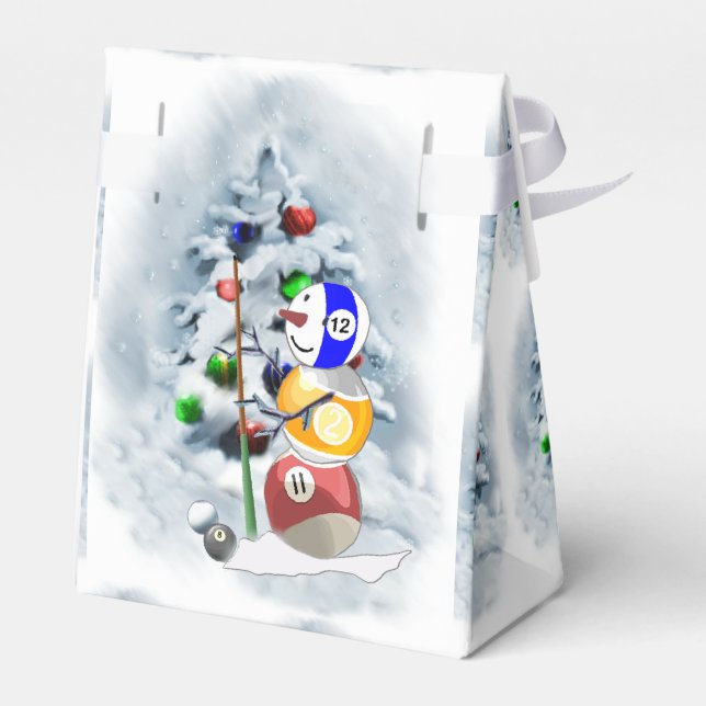 Caja Para Regalos Navidades de Billiards Ball Snowman (Reverso)
