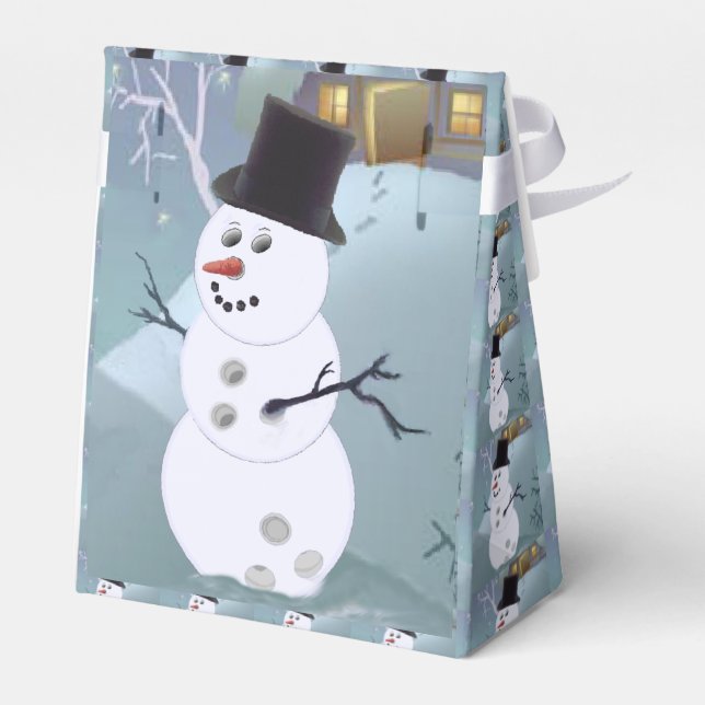 Caja Para Regalos Navidades de Bowling Ball Snowman (Reverso)