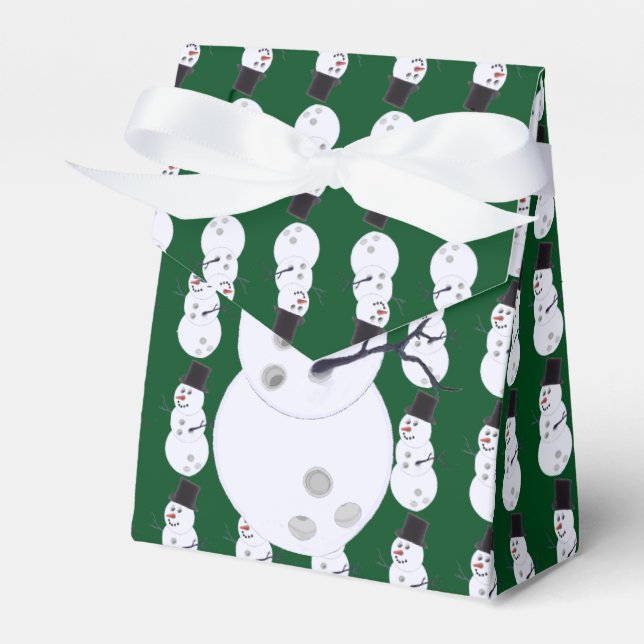 Caja Para Regalos Navidades de Bowling Ball Snowman (Front Side)