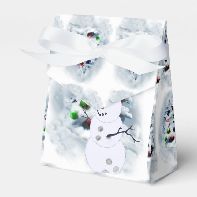 Caja Para Regalos Navidades de Bowling Ball Snowman (Front Side)