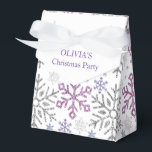 Caja Para Regalos Navidades de copo de nieve Plata púrpura<br><div class="desc">Navidades de copos de nieve Morado Plata,  Se verá fantástico en todos sus suministros Fiestas perfectamente coordinados con el regalo de sus Navidades y usted puede personalizar su nombre fácilmente,  También puede transferir mis diseños a más de 1.000 productos Zazzle. Buena suerte - sé feliz :)</div>