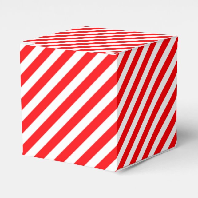 Caja Para Regalos Navidades de franjas de caña de golosinas diagonal (Costado Anverso)