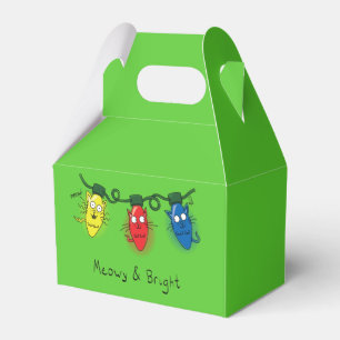 Caja Para Regalos Navidades de gato iluminan a divertidos Meowy y Br