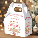 Caja Para Regalos Navidades de Gingerbread Cookies Intercambiar Nomb<br><div class="desc">Navidades de Gingerbread Cuestas Cofoquías Intercambian Favor Box en rojo. Personaliza fácilmente el texto. - Kate Eden Art.</div>