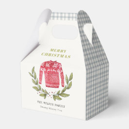 Caja Para Regalos Navidades de invierno de suéter suave rojo verde o