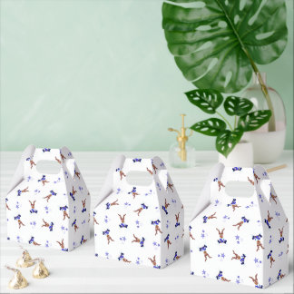 Caja Para Regalos Navidades de Kasky Azul festivo reno