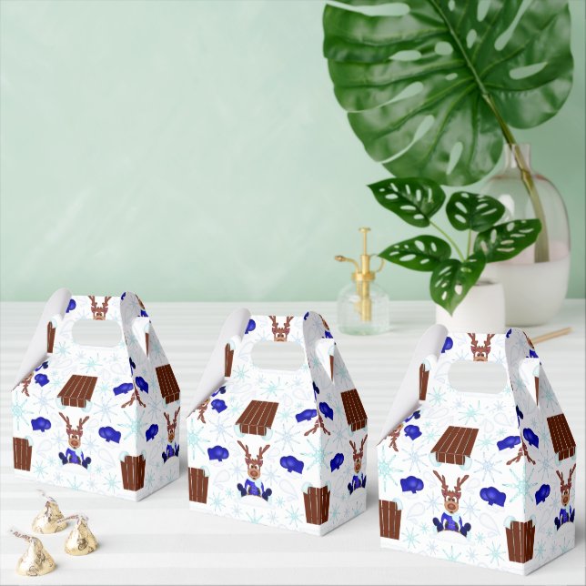 Caja Para Regalos Navidades de Kasky Azul festivo reno (Múltiple)