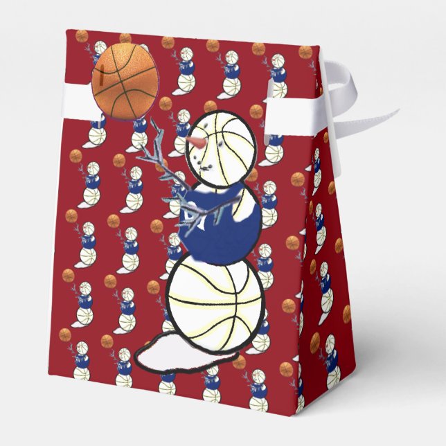 Caja Para Regalos Navidades de Nieve de Baloncesto (Reverso)