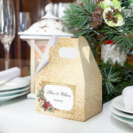 Caja Para Regalos Navidades de Opulencia Dorada Boda Floral
