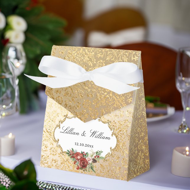 Caja Para Regalos Navidades de Opulencia Dorada Boda Floral (Subido por el creador)