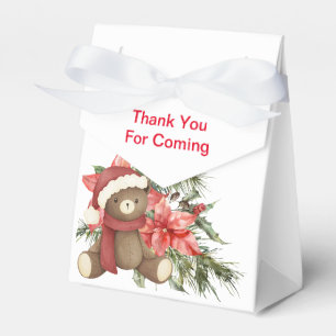 Caja Para Regalos Navidades de osito de peluche de invierno poinsett