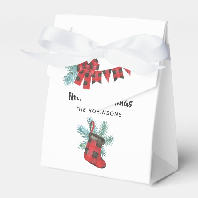 Caja Para Regalos Navidades de oso de Búfalo Fun Plaid Lumberjack (Front Side)