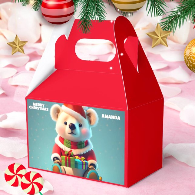 Caja Para Regalos Navidades De Oso De Teddy Fiesta Niños Personaliza (Subido por el creador)