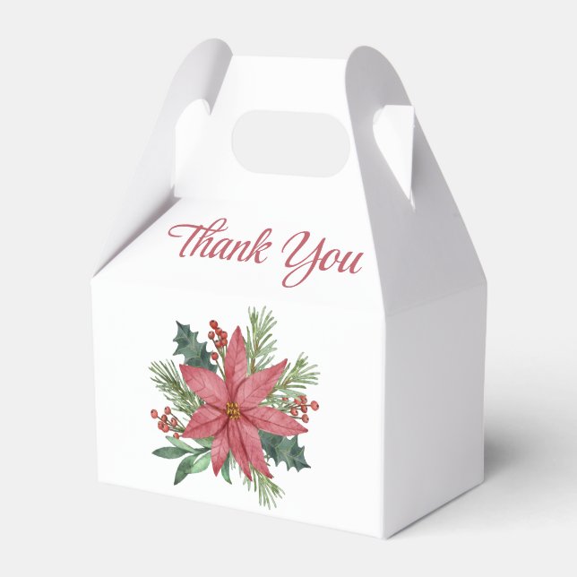 Caja Para Regalos Navidades de Poinsettia Gracias Fiesta De Bodas (Reverso)