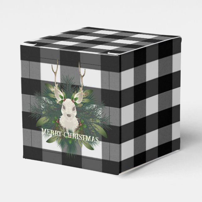 Caja Para Regalos Navidades de renos festivos de búfalo (Costado Anverso)