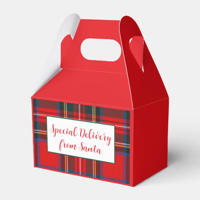 Caja Para Regalos Navidades de Royal Stewart Plaid Santa PERSONALIZA (Front Side)