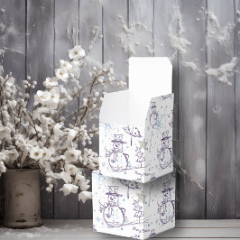 Caja Para Regalos Navidades de Snowman con mano morada