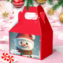 Caja Para Regalos Navidades de Snowman Fiesta infantil rojo