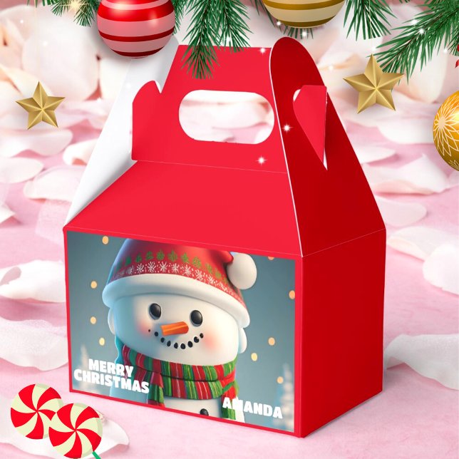 Caja Para Regalos Navidades de Snowman Fiesta infantil rojo (Subido por el creador)