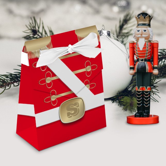 Caja Para Regalos Navidades de soldados de juguetes de desnudos rojo (Fun and festive nutcracker toy soldier inspired little gift boxes with space for your initial/text)