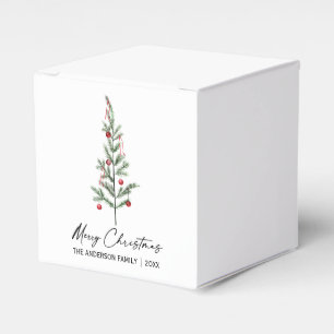 Caja Para Regalos Navidades de tinta de caligrafía de árbol de pino 