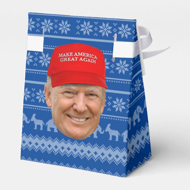 Caja Para Regalos NAVIDADES de TRUMP MAGA (Reverso)