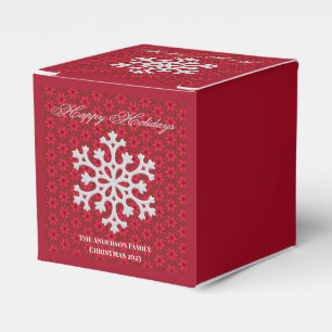 Caja Para Regalos Navidades decorativos de copos de nieve rojos fest
