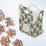 Caja Para Regalos Navidades del hombre de pan de jengibre, galletas<br><div class="desc">Una pequeña y bonita caja de regalo cubierta de lindos hombrecitos. Se puede añadir un saludo corto al frente y a la parte posterior. Los he puesto en un fondo color azul óvulo rojizo mientras saca el color de sus ojos.</div>
