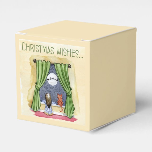 Caja Para Regalos Navidades desean navidades infantiles y gatos gato (Costado Anverso)
