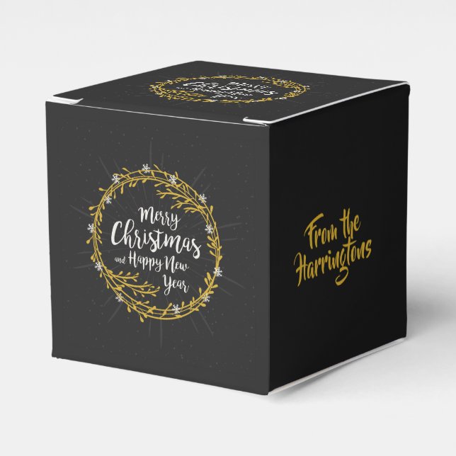 Caja Para Regalos Navidades Desearía el cuadro de favor de nombre pe (Costado Anverso)