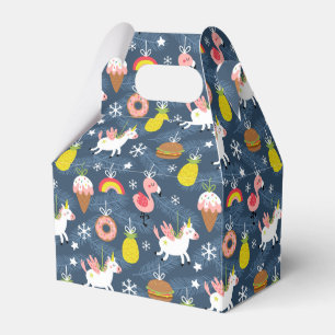 Caja Para Regalos Navidades divertidos Unicornio y el patrón de flam