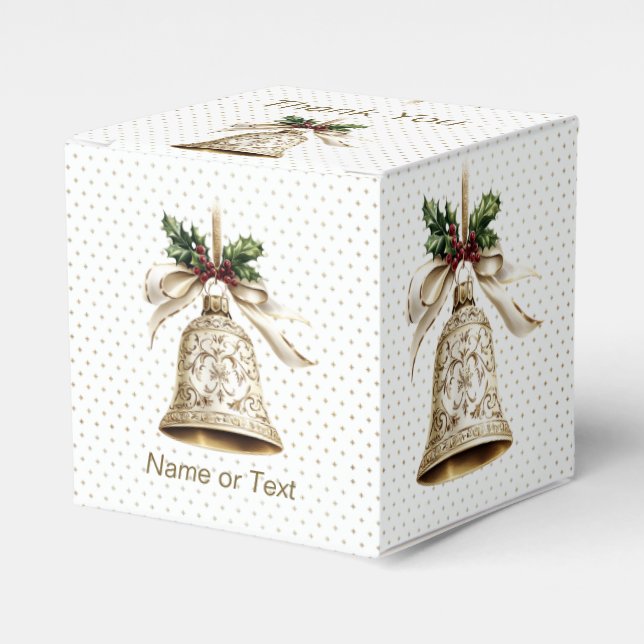 Caja Para Regalos Navidades dorados doblan brillantes estrellas verd (Costado Anverso)