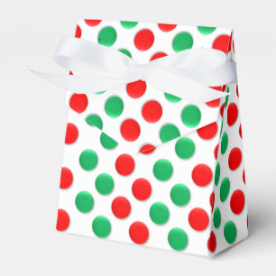 Caja Para Regalos Navidades Dots Red White Y Green Favor Box