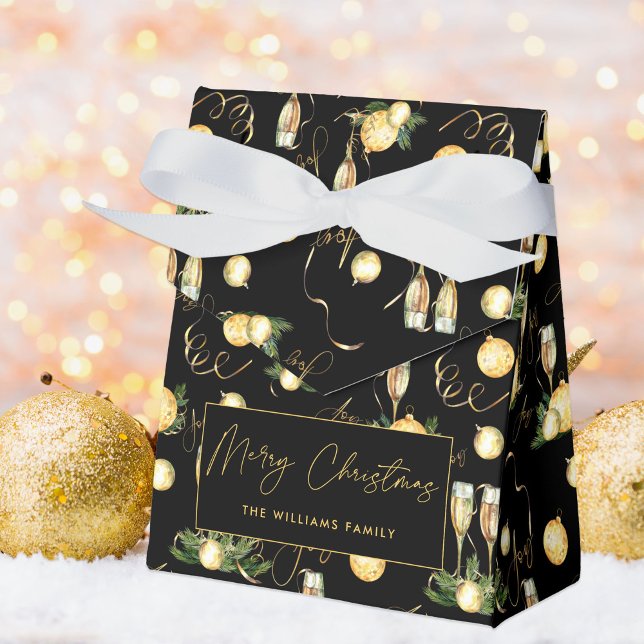 Caja Para Regalos Navidades elegantes Fiesta negro y oro (Subido por el creador)