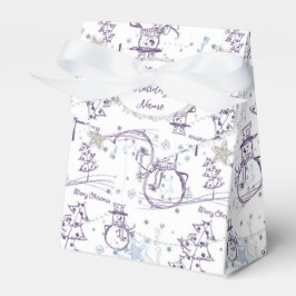 Caja Para Regalos Navidades Elementos Esbozo Snowman