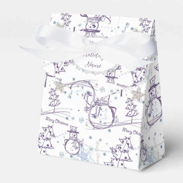 Caja Para Regalos Navidades Elementos Esbozo Snowman (Front Side)