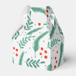 Caja Para Regalos Navidades Evergreen Boughes y Holly Berries