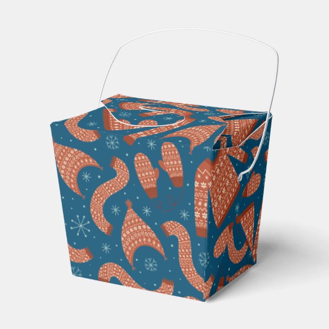 Caja Para Regalos Navidades feos Gorra suéter bufanda Blanco rojo (Front Side)