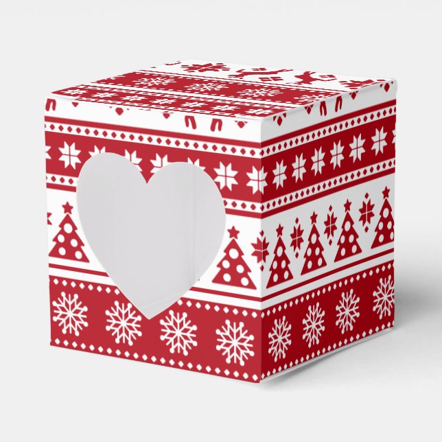 Caja Para Regalos Navidades Festividad Patrón Nórdico Acogedor (Anverso)