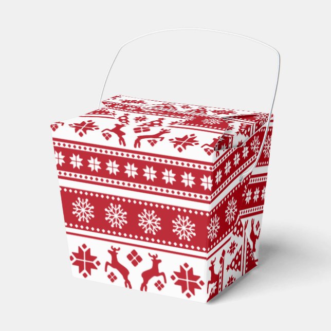 Caja Para Regalos Navidades Festividad Patrón Nórdico Acogedor (Front Side)